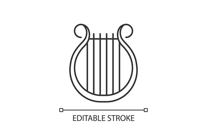 Orchestral instrument pixel perfect linear icons set