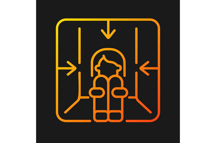 Panic disorder gradient icons set for dark and light mode