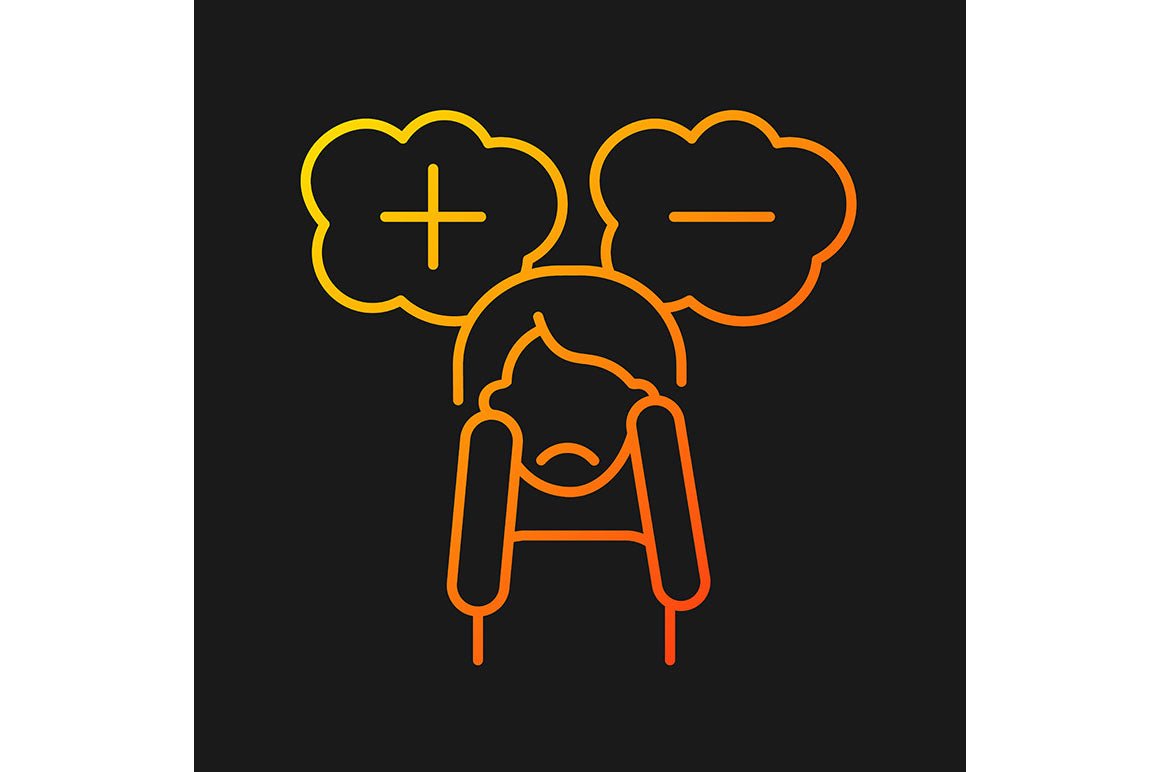 Panic disorder gradient icons set for dark and light mode