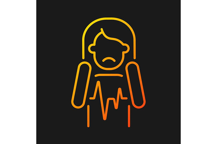 Panic disorder gradient icons set for dark and light mode