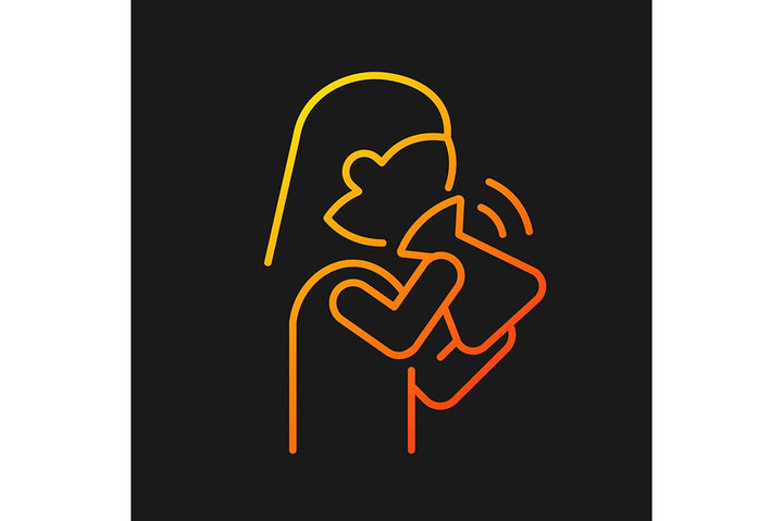 Panic disorder gradient icons set for dark and light mode