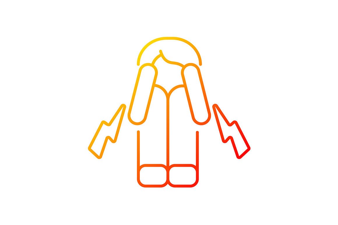 Panic disorder gradient icons set for dark and light mode