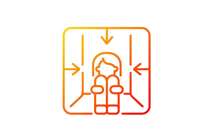 Panic disorder gradient icons set for dark and light mode