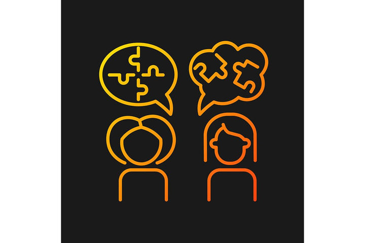 Panic disorder gradient icons set for dark and light mode