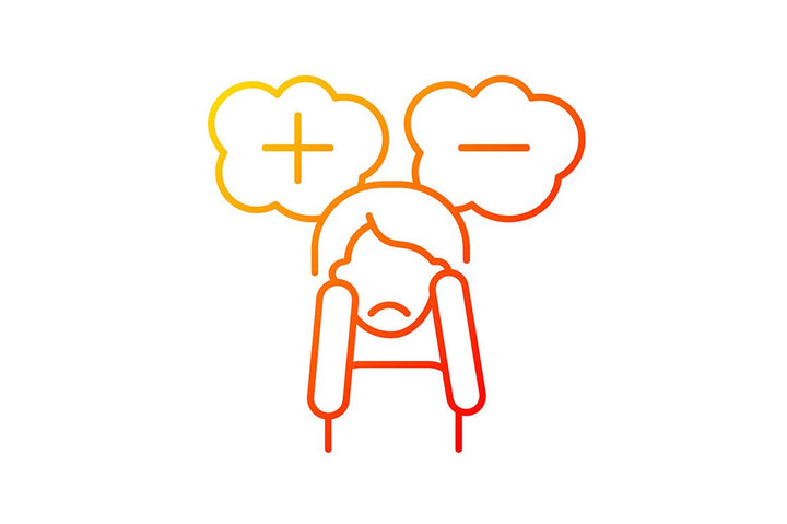 Panic disorder gradient icons set for dark and light mode