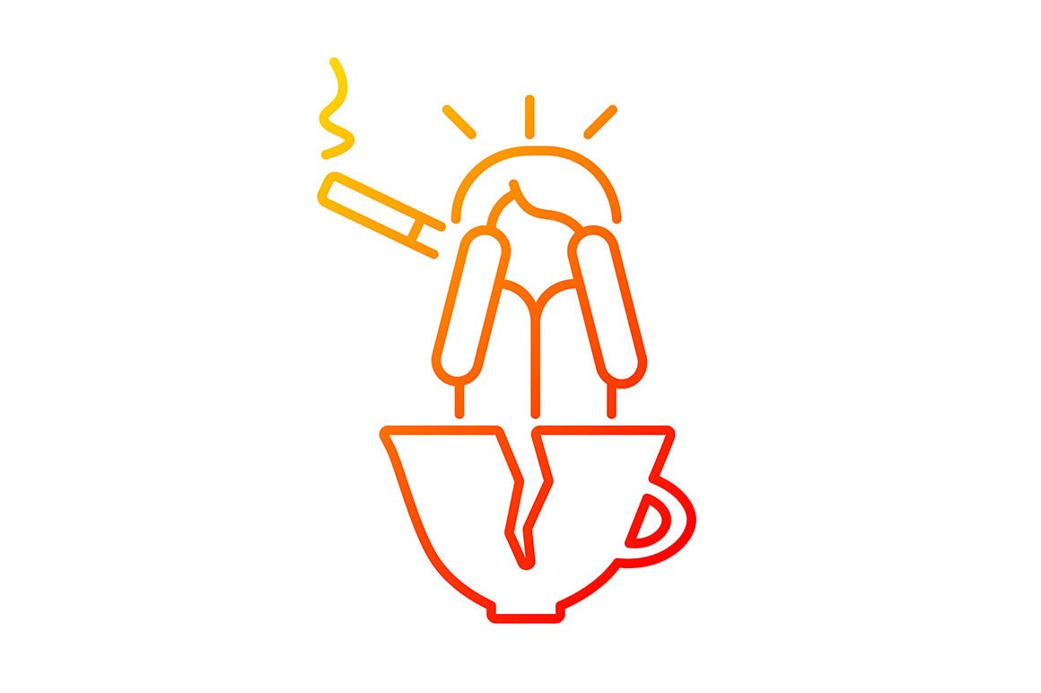 Panic disorder gradient icons set for dark and light mode