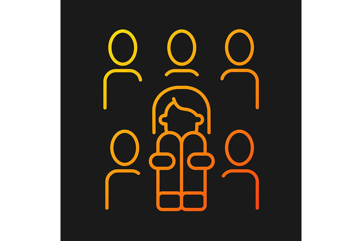 Panic disorder gradient icons set for dark and light mode