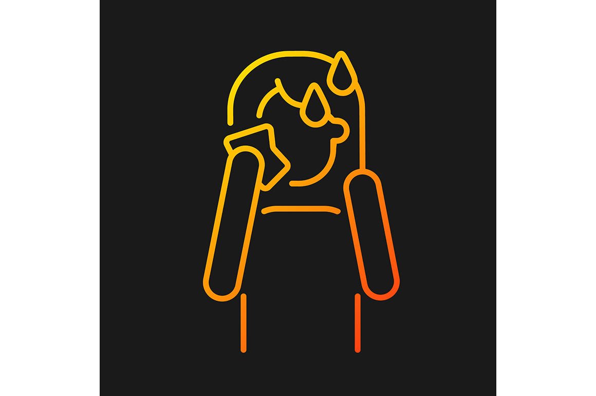 Panic disorder gradient icons set for dark and light mode