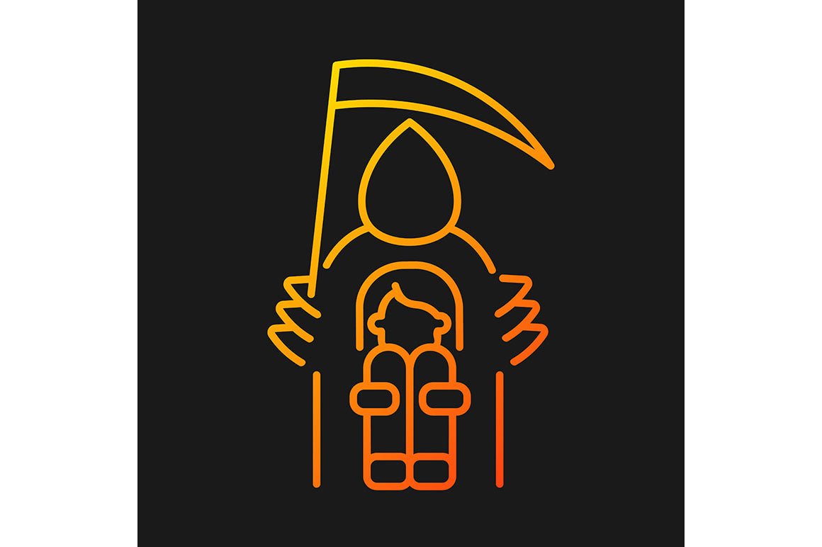 Panic disorder gradient icons set for dark and light mode