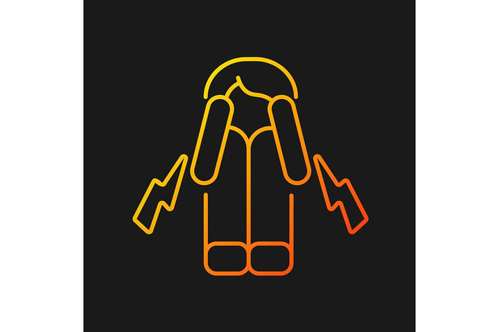Panic disorder gradient icons set for dark and light mode