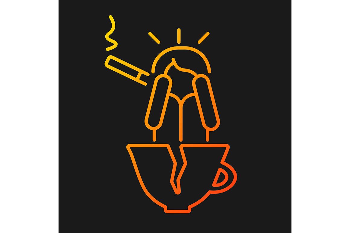 Panic disorder gradient icons set for dark and light mode