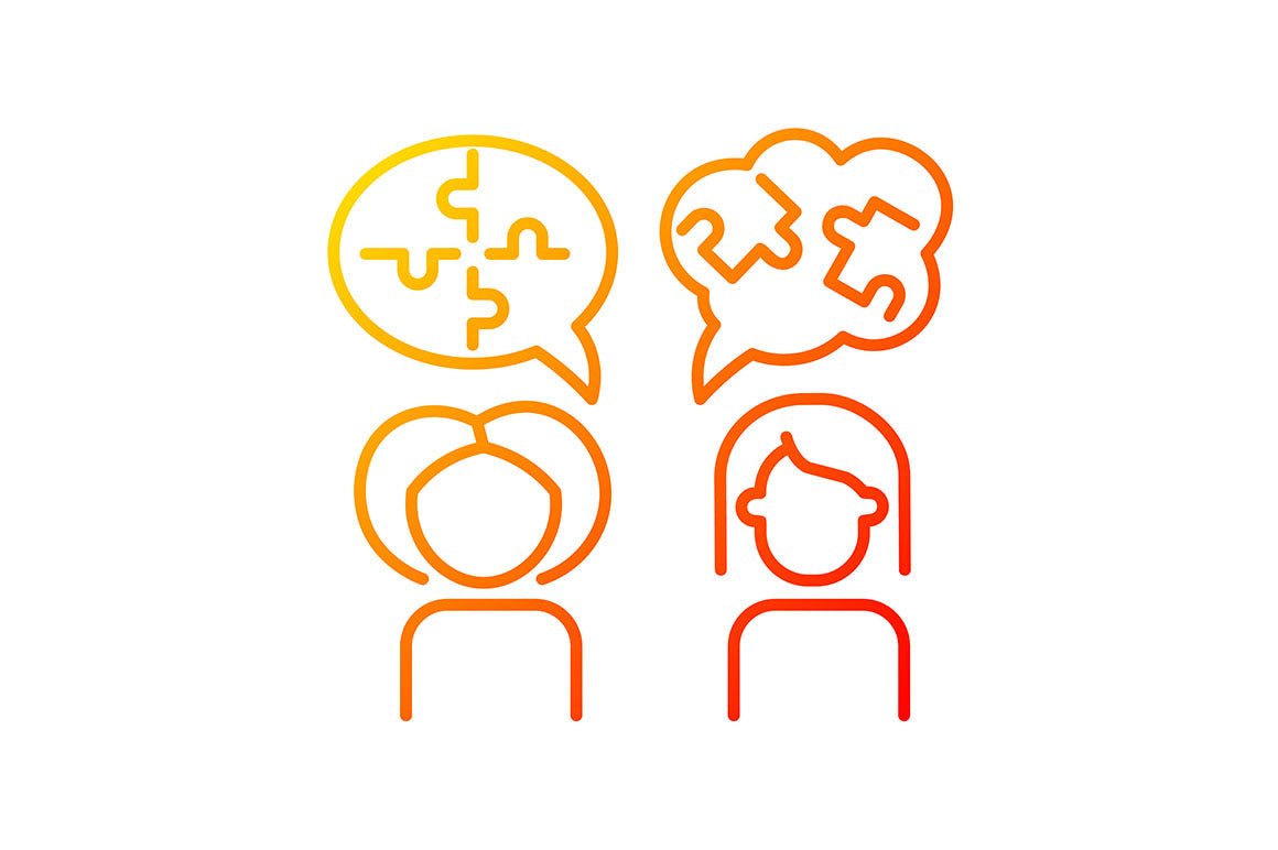 Panic disorder gradient icons set for dark and light mode