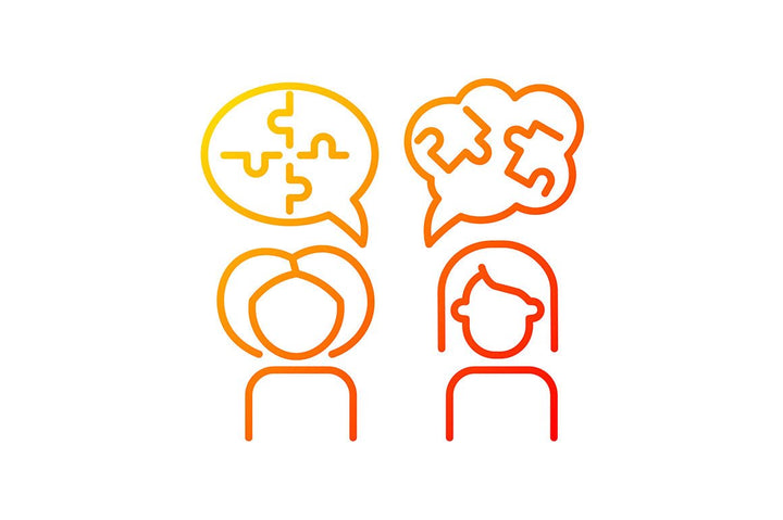 Panic disorder gradient icons set for dark and light mode