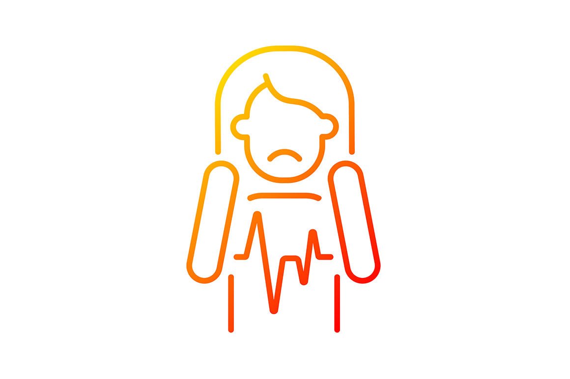 Panic disorder gradient icons set for dark and light mode