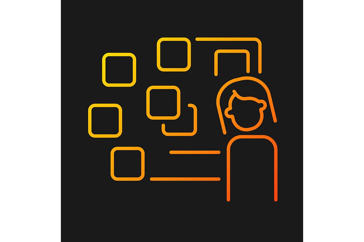 Panic disorder gradient icons set for dark and light mode