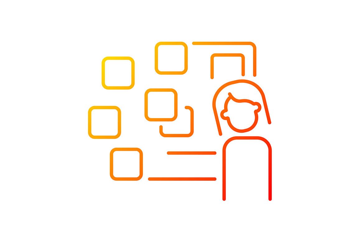 Panic disorder gradient icons set for dark and light mode