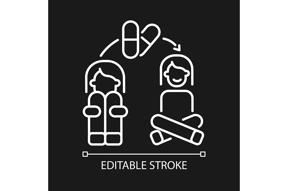 Panic disorder linear icons set for dark and light mode