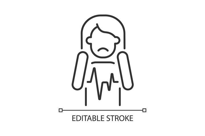 Panic disorder linear icons set for dark and light mode