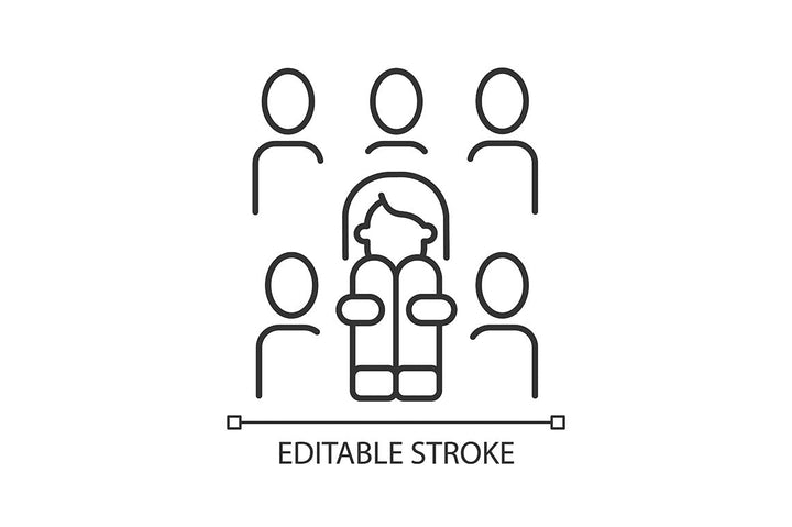 Panic disorder linear icons set for dark and light mode