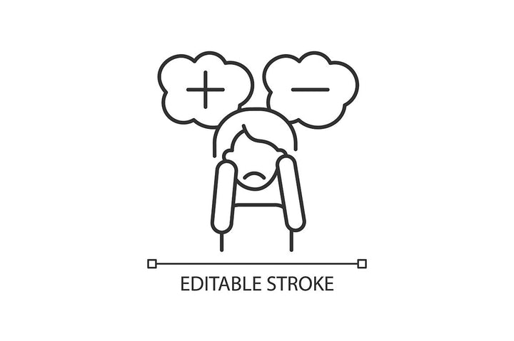 Panic disorder linear icons set for dark and light mode