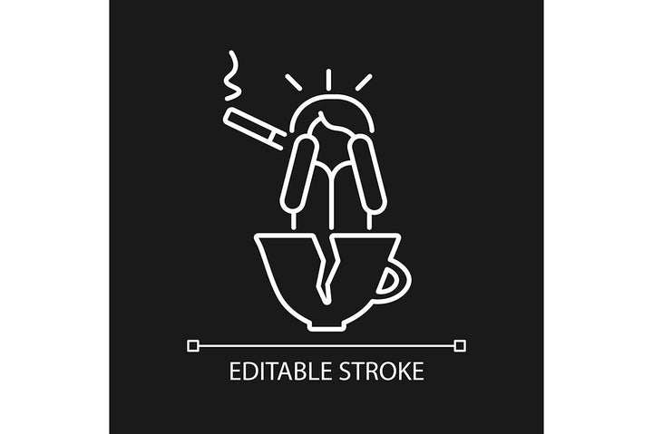 Panic disorder linear icons set for dark and light mode