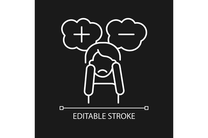 Panic disorder linear icons set for dark and light mode