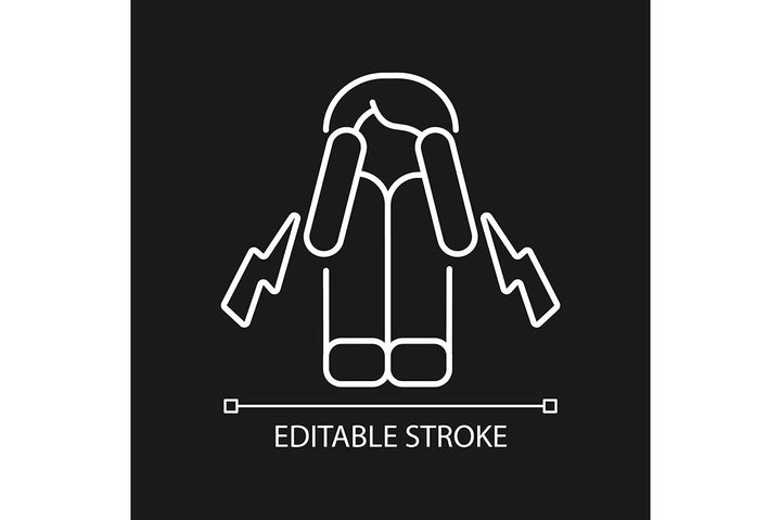 Panic disorder linear icons set for dark and light mode