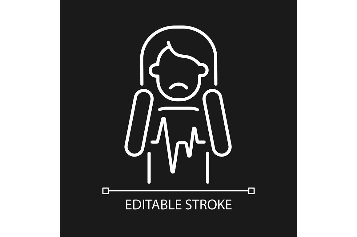 Panic disorder linear icons set for dark and light mode