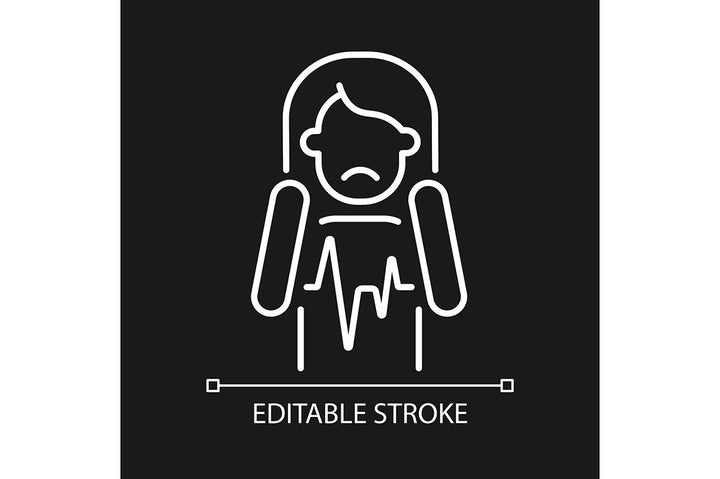 Panic disorder linear icons set for dark and light mode