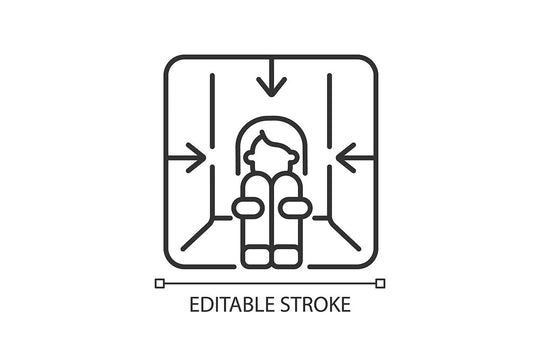 Panic disorder linear icons set for dark and light mode