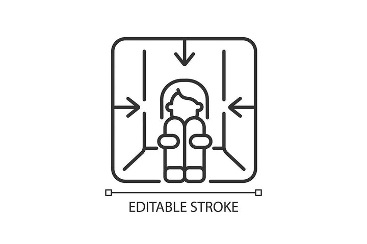 Panic disorder linear icons set for dark and light mode