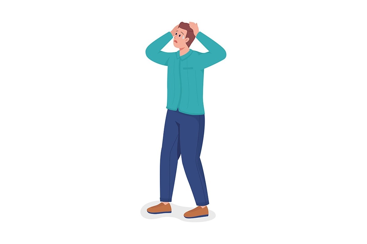Panic people color vector character set