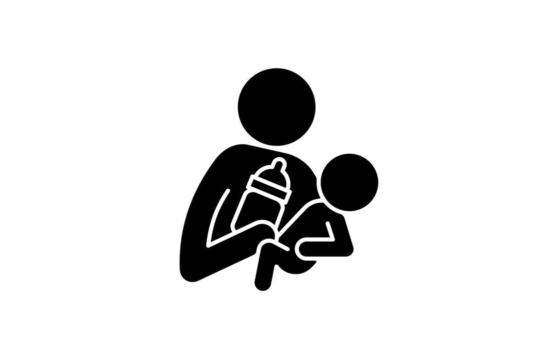 Parent and child interaction black glyph icons set on white space