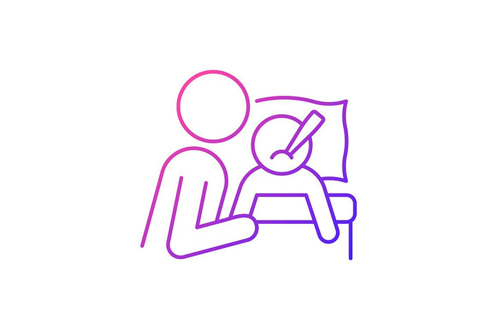 Parent and child interaction gradient icons set for dark and light mode