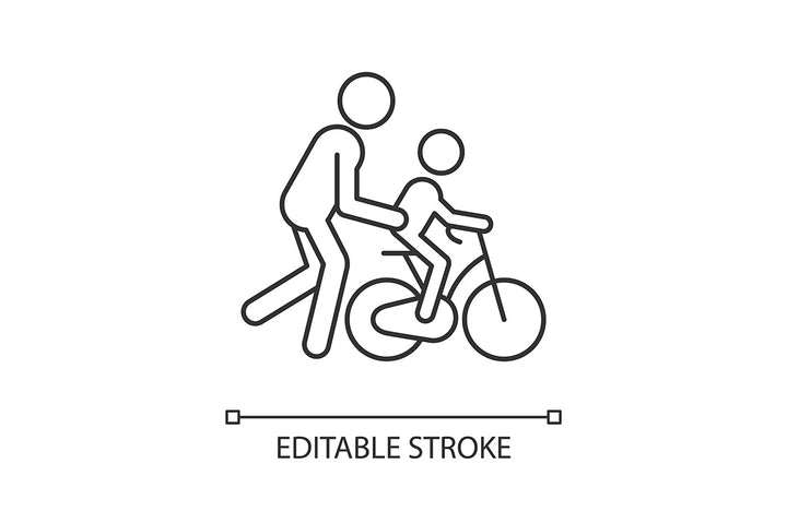 Parent and child interaction linear icons set for dark and light mode