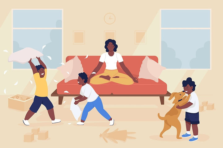 Parenting challenges flat color vector illustration set