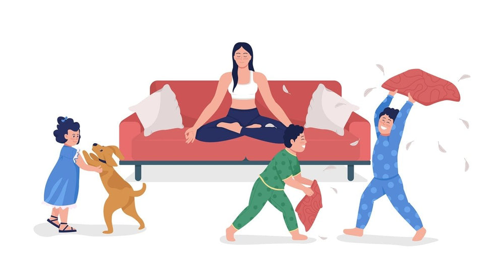 Parenting challenges flat color vector illustration set