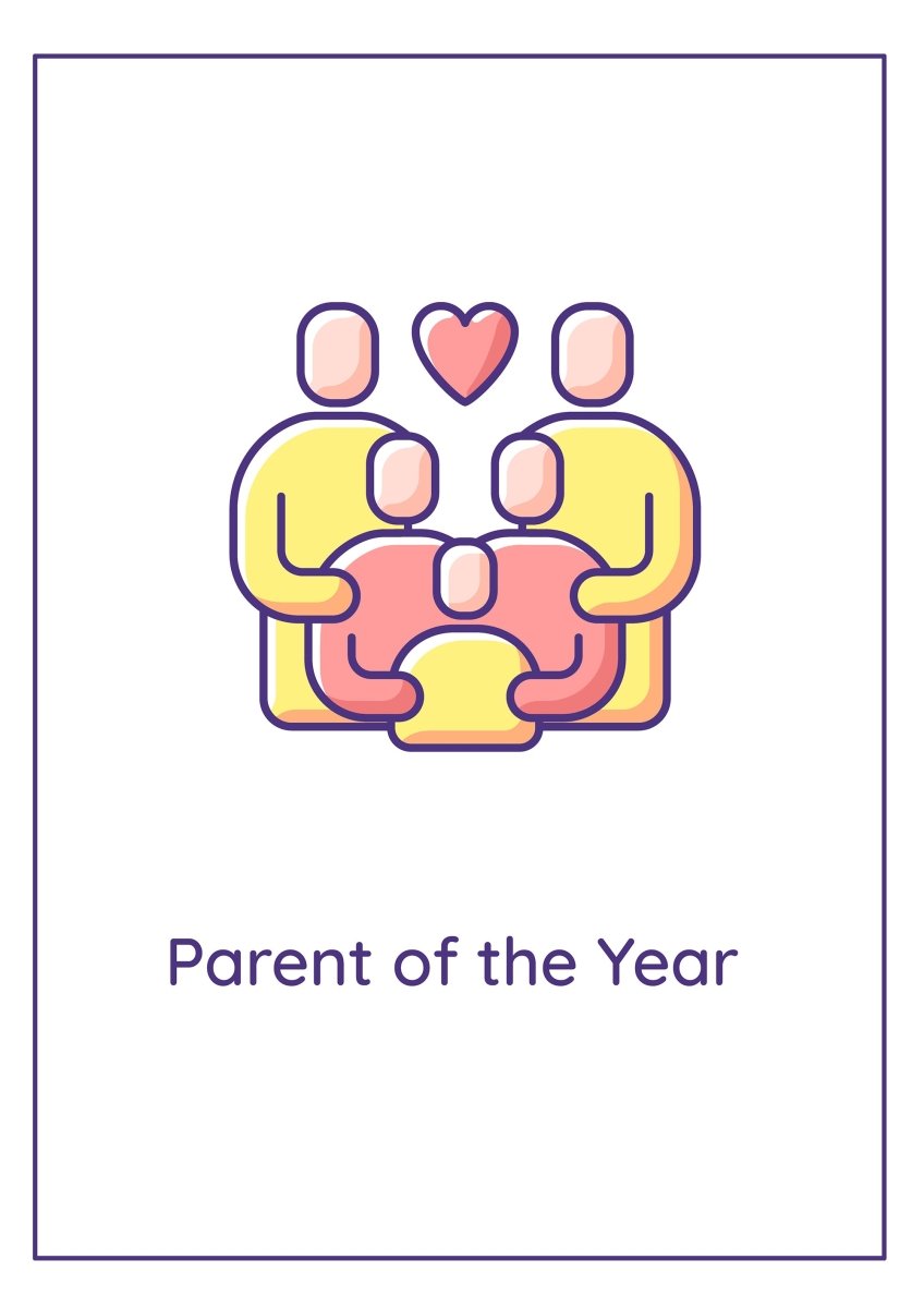 Parents day celebration greeting cards with color icon element set