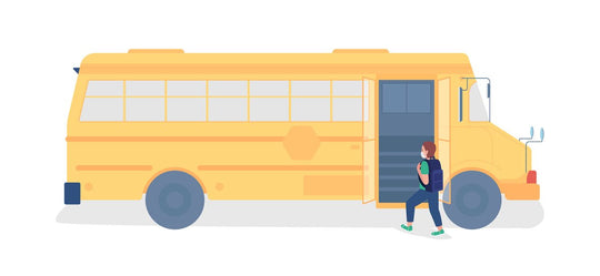 Parents send kid to school semi flat color vector characters