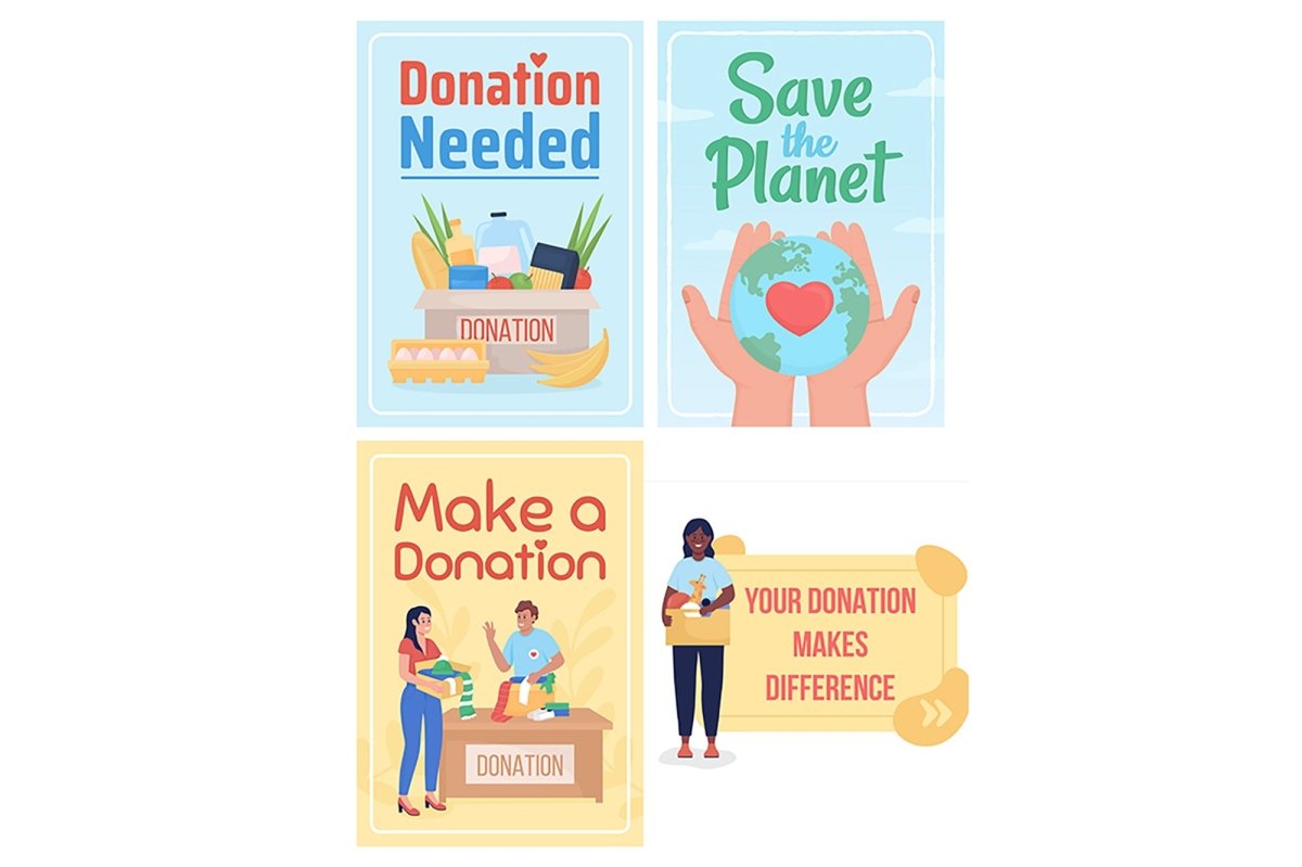 Participation in charity banner mockup set