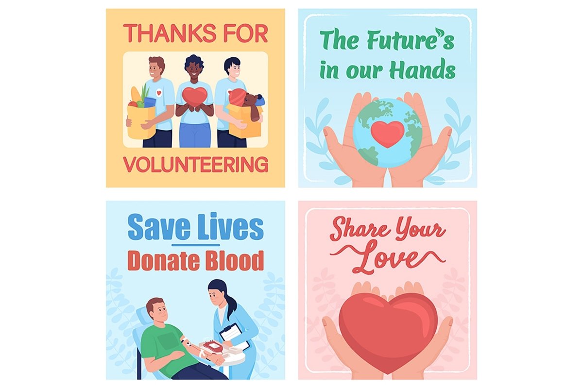 Participation in charity card mockup set