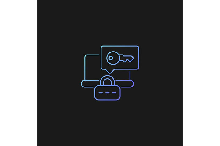 Password management gradient icons set for dark and light mode