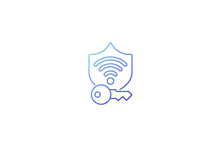 Password management gradient icons set for dark and light mode