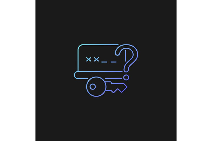 Password management gradient icons set for dark and light mode