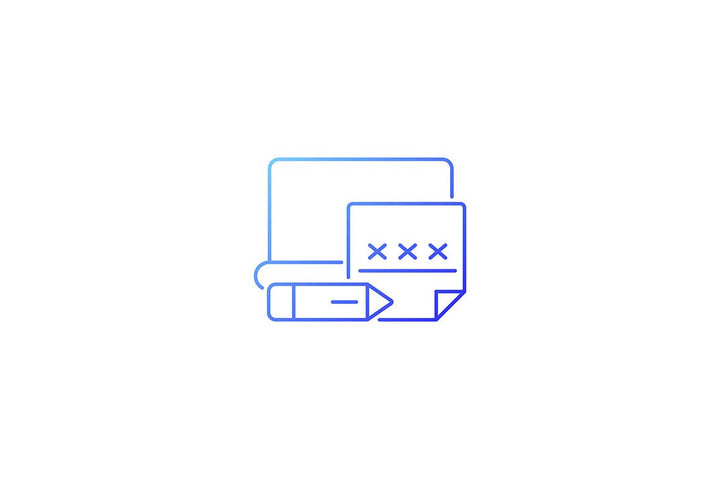 Password management gradient icons set for dark and light mode