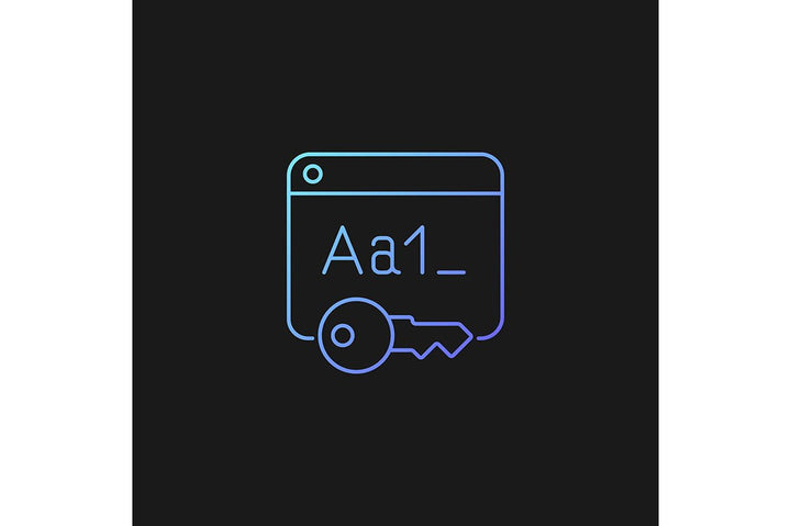 Password management gradient icons set for dark and light mode