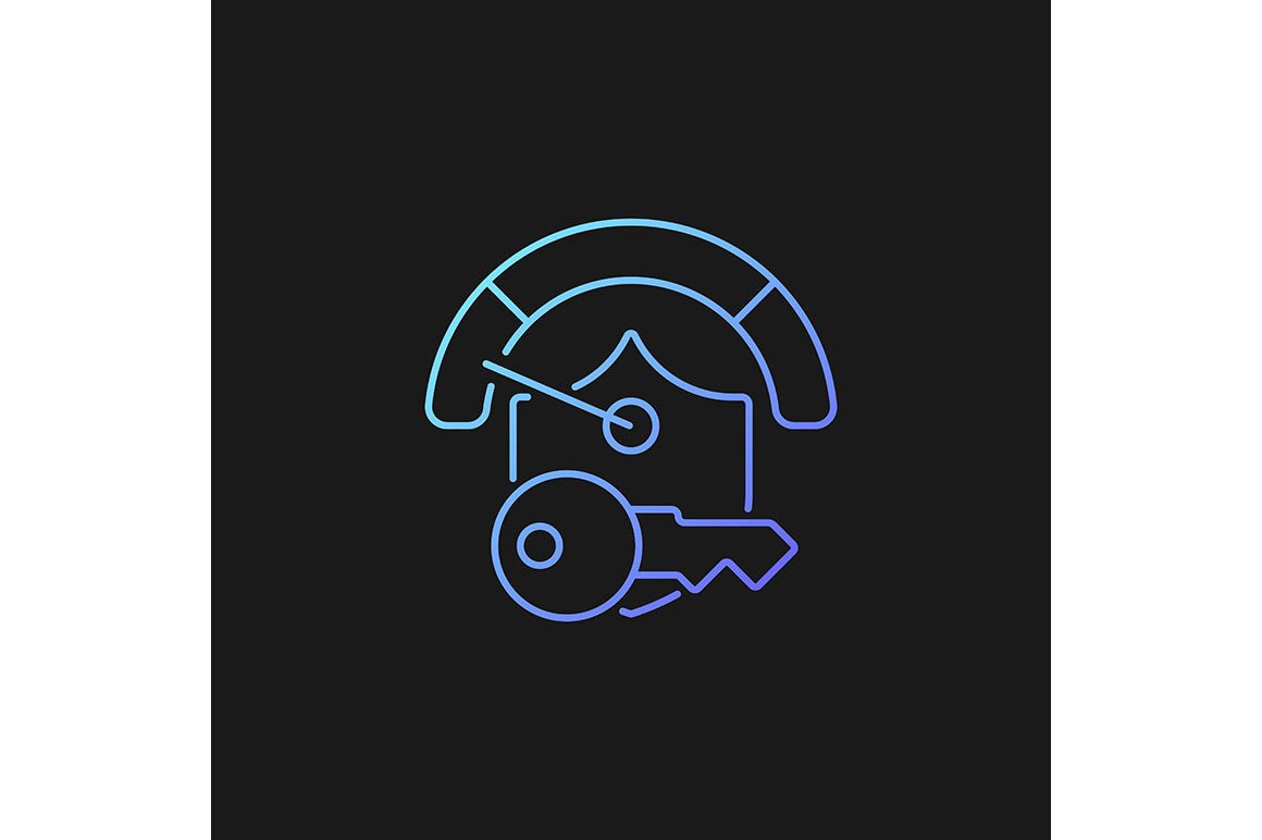 Password management gradient icons set for dark and light mode