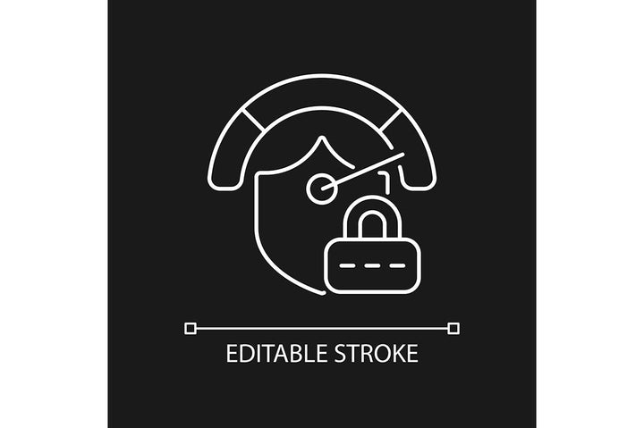 Password management linear icons set for dark and light mode
