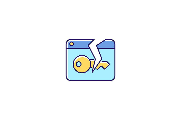 Password management RGB color icons set