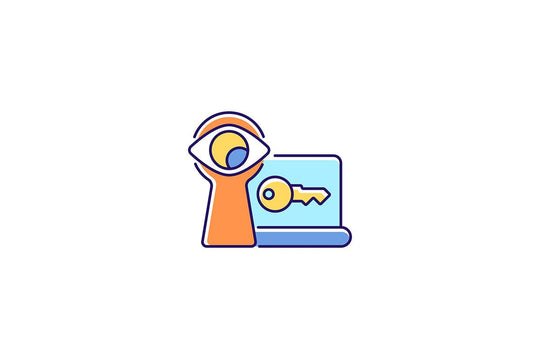Password management RGB color icons set